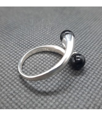 R002158 Genuine Sterling Silver Ring With Black Onyx Genuine Solid Stamped 925 Handmade